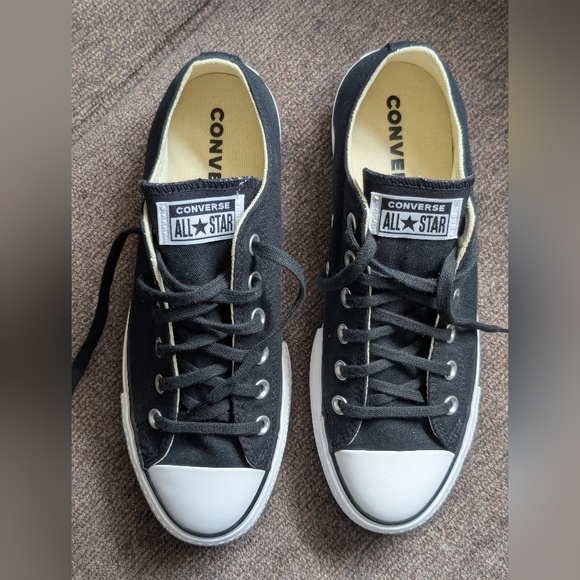 Converse Platform Black and White Classic Canvas Sneakers - Picture 6 of 11